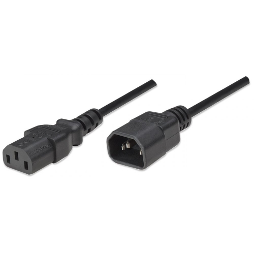 Przedłużacz Kabel Zasilający Iec320 C14 Na C13 10a 1m Czarny